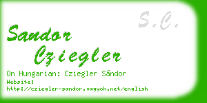 sandor cziegler business card